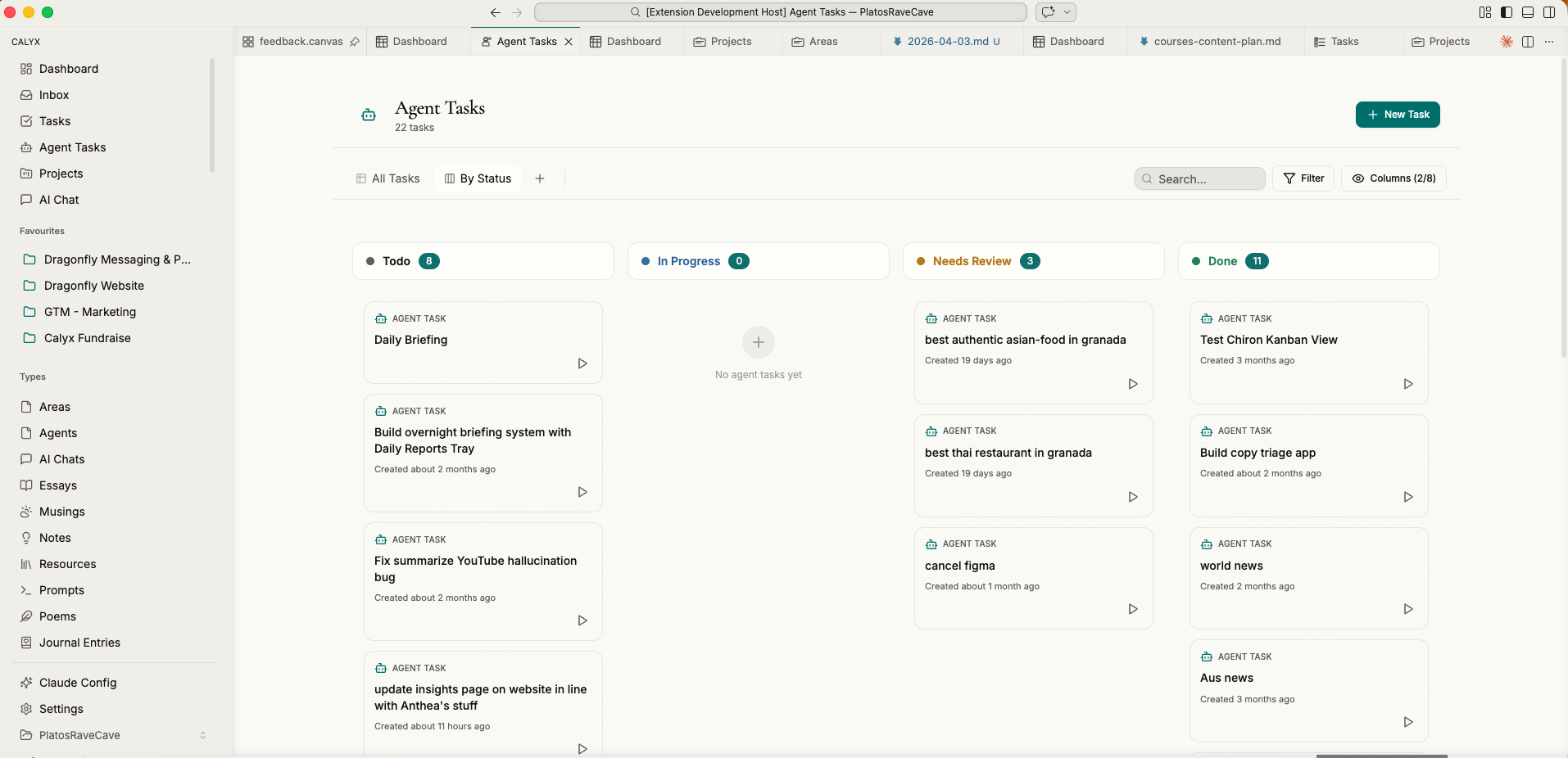 Calyx agent management